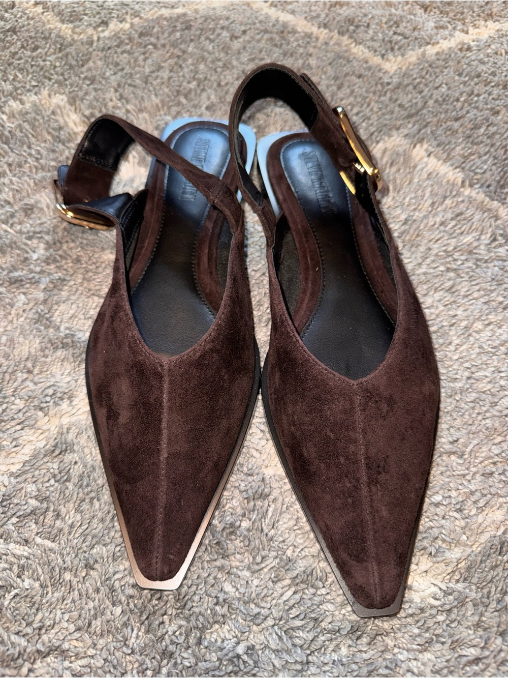 Steve Madden Brown Suede Pointed Slingback Flats